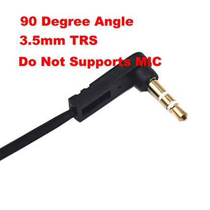 15cm 1/8" 3.5mm TRS Jack Extension Audio Flat Cable, 2 Pack, 90 Degree Angle 3.5mm 3 Pole Stereo Plug Male to Female Extender Headphone Headset AUX Cord - color: AM to FM