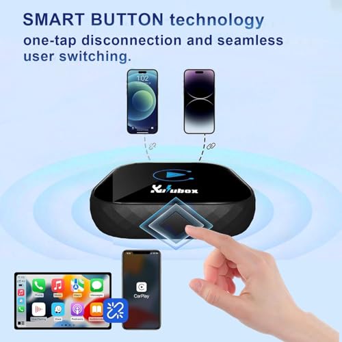 Wireless CarPlay Adapter for iPhone - 2025 Wired to Wireless CarPlay Dongle with Dual-Band WiFi, Low Latency, Auto Connect, Plug & Play for Factory OEM Wired CarPlay Cars