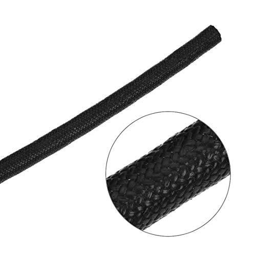 uxcell Insulation Braid Sleeve, 16.4Ft-4mm High TEMP Silicone Fiberglass Sleeve Black - color: Black, size: 4MM