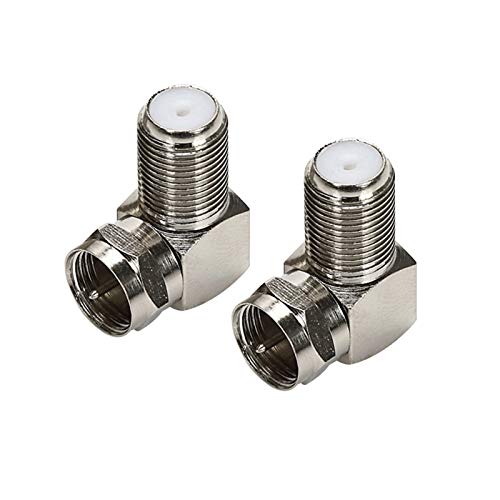 F Type Right Angle 90 Degree Male to Female Cable Connector Coax Adapter Pack of 2