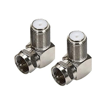 F Type Right Angle 90 Degree Male to Female Cable Connector Coax Adapter Pack of 2