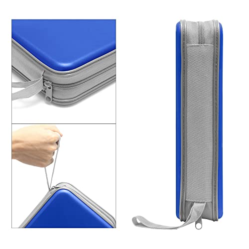 Siveit CD Case Holder, 80 Capacity CD/DVD Case Holders Wallet Hard Plastic CD DVD Disc Cases Storage Binder for Car Home Office Travel (Blue) - color: Blue
