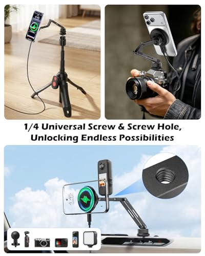 CloudValley Extended 15W Magnetic Wireless Car Charger Phone Mount for Ford Bronco 2021-2026 2/4 Door, Aluminum Alloy Magnetic Phone Holder, Off-Road Stable Anti-Shake No Drill Dash Mount - size: Extended