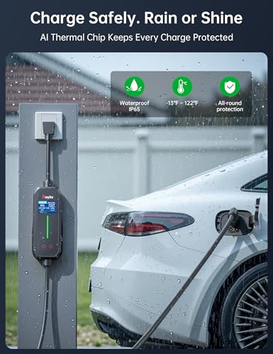 Raylix 16A Level 1&2 EV Charger with Holder, 110V-240V J1772 Charger with 21ft Cable [Adjustable Current &Delay Charging] EV Charger Level 1 with Wall Mount for All SAE J1772, Nema 6-20 & Nema 5-15 - size: 16A For ALL J1772 EVs