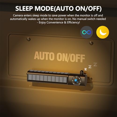 Solar Wireless Backup Camera Auto On Off with 1080P 5" IPS Monitor - size: 5"-1 Camera