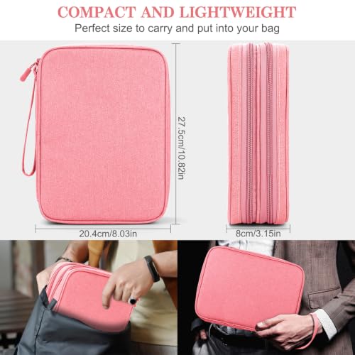 FYY Electronic Organizer, Travel Tech Pouch Bag, Extra Large, Pink - color: Pink, size: 10.8 x 8 x 3.15 inches