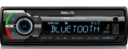 PHILIPS Digital Media Bluetooth Car Stereo Radio Bluetooth, AM/FM Radio, Dual USB, SDMicrophone, 50W x4 Amp - color: BLUE