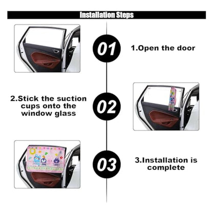 GLSOWEE Car Window Shade for Baby, Blackout Car Window Curtain, Animals - color: Pink-Animals