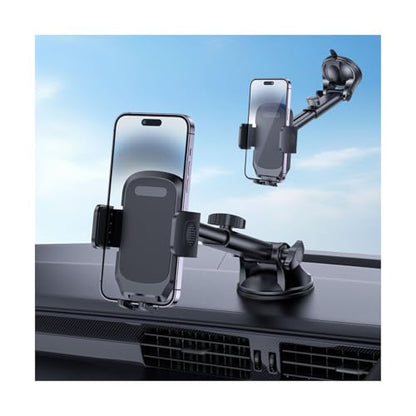 Car Phone Mount, Super Suction Dash Vehicle Dashboard Windshield Window Cellphone Holder, 360° Rotating Automotive Smartphones Cradle Accessories, Universal for SUV, Sedan, Truck (Black) - color: Black