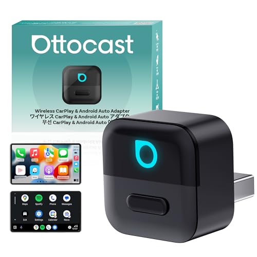 OTTOCAST Mini Pico Wireless CarPlay & Android Auto Adapter – WiFi 6 + Bluetooth 5.4, Plug & Play, Fast Auto-Reconnect, Ultra-Compact Design, Works with Factory Wired CarPlay Cars
