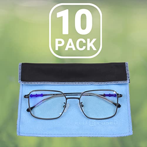 Microfiber Cleaning Cloths - 10 Pack - 6.6 x 6.2" - Double-sided Cleaning Cloths - Microfiber and Suede Cloth for Smartphones, LCD TV, Tablets, Laptop Screens, Camera Lenses and Other Surfaces - color: 10 Pack - 6.6 X 6.2" (Blue)