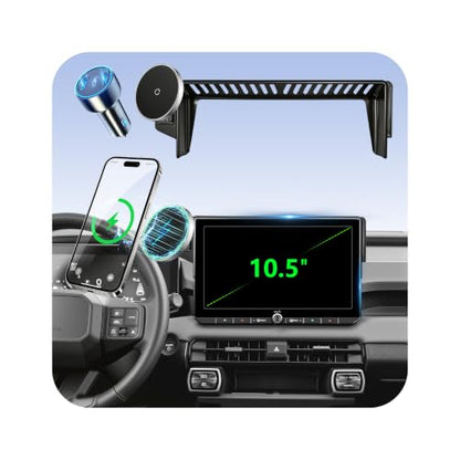 Phone Holder for Toyota RAV4 (2026, 10.5" Screen), MagSafe Car Mount Charger, 15W Wireless Charging, Car Adapter Included, Magnetic Screen Phone Mount, 360° & Hands-Free, RAV 4 Interior Accessories - size: Toyota RAV4 | 2026 (10.5" Screen)