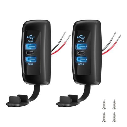 2PCS 72W 3 Charging Ports 12V RV USB Outlet Panel Wall Surface Mount - color: 2PCS