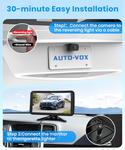 AUTO-VOX Wireless Backup Camera: 5" 1080P HD Dual-Channel Monitor, Easy Installation,Stable Digital Transmission Signal,IP69K Waterproof Night Vision Back Up Camera for Truck,SUV,Pickup,Car,Trailer - size: 5 inch-Single Camera