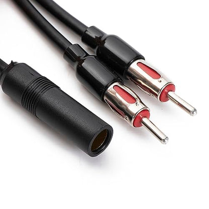Universal car Antenna 1 Female to 2 Male Splitter Y-Shaped Radio Antenna Adapter Connector Cable FM AM Stereo Audio（12 inch） - color: FM DIN 1 Female to 2 Male
