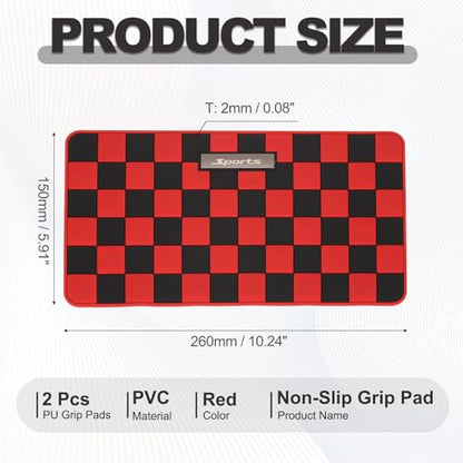 2 Pcs Car Dashboard Anti-Slip Mat, 10.2" x 5.9" Phone Grip Pad Non-Slip PVC Mat Anti-Skid Holder for Phone Keys Sunglasses Electronic Devices, Black-Red - color: Black-Red