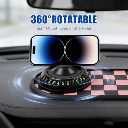 Mobile Phone Bracket Anti-Slip Mat, Multifunction Car Dashboard Mat with Temporary Parking Number, Universal Anti-Slip Car Dashboard Mat for Phones Sunglasses and Keys Gadget (Gray-Black) - color: Gray-black