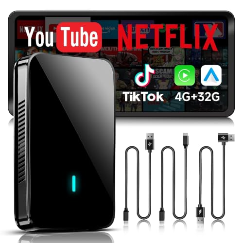 Magic CarPlay Box, Wireless CarPlay Adapter Supports for Netflix/YouTube/TF Card, AI Box Carplay, Plug & Play, Drivechat with AI Skills, Dual WiFi, Bluetooth, Fits for OEM Wired CarPlay Cars