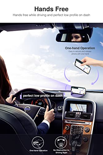 Loncaster Car Phone Holder, Black & Purple Car Phone Mount Silicone Car Pad Mat for Various Dashboards, Slip Free Phone Stand Compatible with iPhone, Samsung, Android, GPS Devices and More