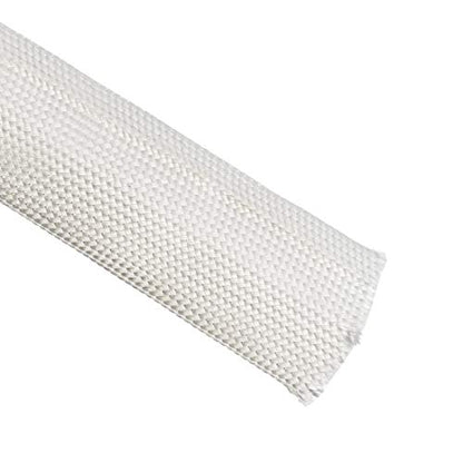 uxcell Insulation Braid Sleeving, 3.3Ft-25mm High TEMP Fiberglass Sleeve White - color: White, size: 25mm