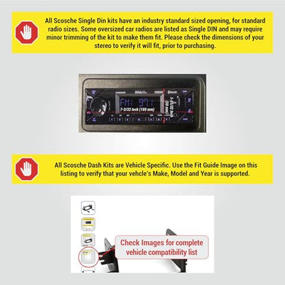 Scosche GM1483B Single DIN Dash Kit Compatible with Select 1995-05 Cadillac, Chevrolet and GMC Full Size Trucks - Car Stereo Radio Install Kit - Single DIN Radios Only - See Fit Guide in Images - style: Dash Kit Only