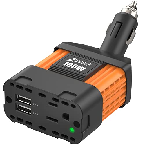 Ampeak 100W Car Power Inverter, 12V DC to 110V AC, Cigarette Lighter Plug - color: 100W Car Inverter