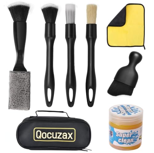 8Pcs Car Detailing Kit,160g Gel,Dual Vent Brush,Boars Hair for Auto
