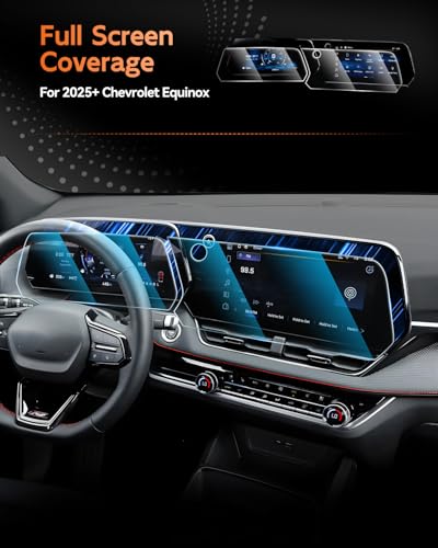 For 2025 2026 2027 Chevrolet Equinox Screen Protector - (2PCS) 9H HD Tempered Glass - Chevy Equinox (LT, RS, Activ) 11.3 Inch Touchscreen & 11 Inch Instrument Accessories - color: Equinox 2PCS HD