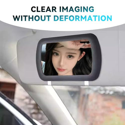 Car Sun Visor Vanity Mirror, Clip-on Automotive Makeup Sun-Shading, Vehicle Sun Visor Cosmetic Vanity Mirror for Women Girls, Universal Interior Car Accessories (Black) (Black)