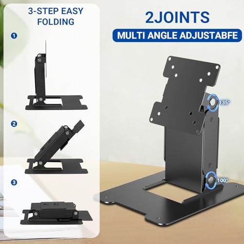 WEARSON Touch Monitor VESA 75 100 50 and Mini PC VESA 75 Back-to-Back Dual Mount All Metal Stable Leaning Low Profile