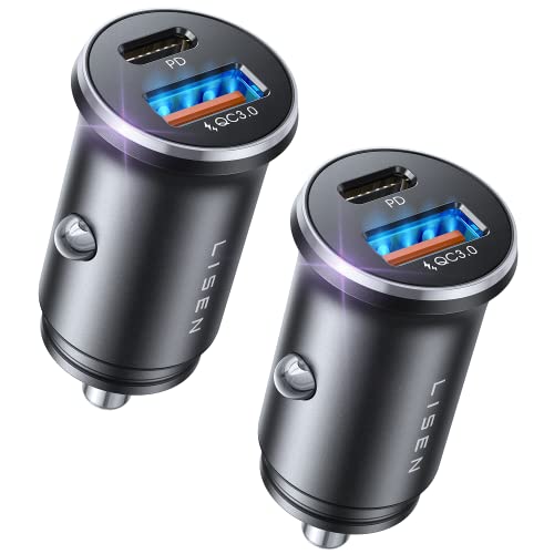 LISEN Car Charger USB C, 69W Cigarette Lighter USB Charger Adapter, 2 Pack - color: Black, size: 2 Pack