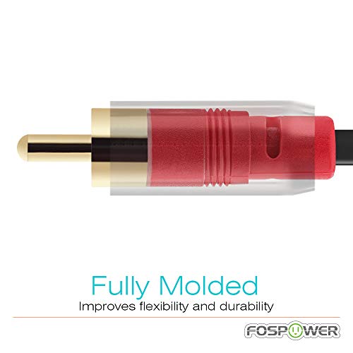 FosPower (6FT 3.5mm to 2 RCA Male Stereo Audio Cable Y Splitter Aux Cord - size: 6 Feet