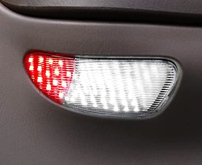 iJDMTOY Clear Lens 45-LED Red/White Side Door Courtesy Light Assemblies Compatible with Ford 1997-2003 F150, 1997-1999 F250 Light Duty, Replace OEM Clear/Red Lens Lamps - style: Clear Lens