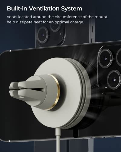 iOttie Velox Mini MagSafe Compatible Air Vent Car Mount in Astral Gray with Wireless Charging for iPhone 13, 14, 15 Series - color: Gray