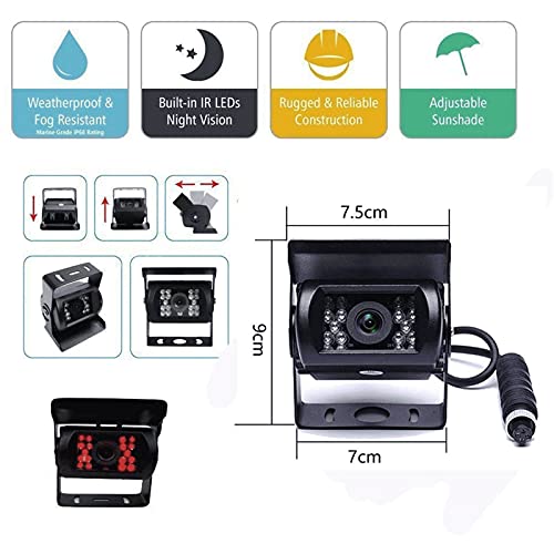 Hikity 7" Backup Camera with Monitor Kit Waterproof Reverse Camera - size: 7 inch + 1 Wired Cam