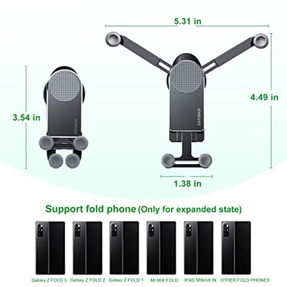 Z Fold 7 Car Mount Accessories, Gravity Linkage, Suction Cup - color: Black-D