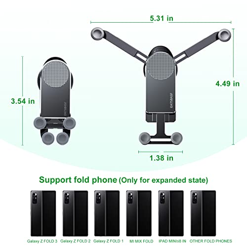 Z Fold 7 Car Mount Accessories, Gravity Linkage, A Vent (Black) - color: Black-V