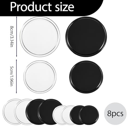 8 Pcs Sticky Gel Pads Reusable Silicone Non Slip Gel Pads Multi Function Removable Dashboard Mat Non Slip Sticky Mat for Car Dashboard Phone, Glass, Mirrors, Keys (White and Black)