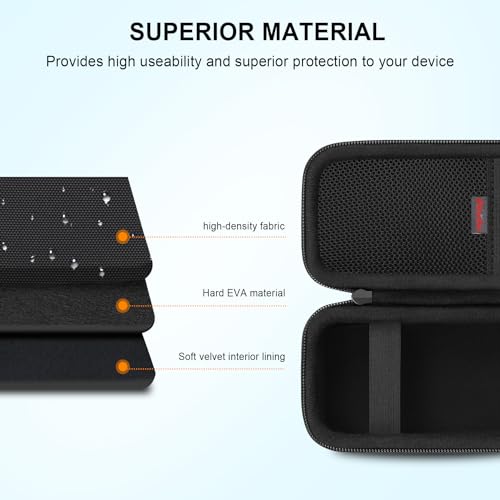 Elonbo Carrying Case Compatible with Portable Handheld Inhaler Nebulizer Machine for Adults and Kids, Asthma Inhaler/Handheld Atomizer Machine Hard Travel Bag, Mesh Pocket Fits Charging Cable, Black - color: Black