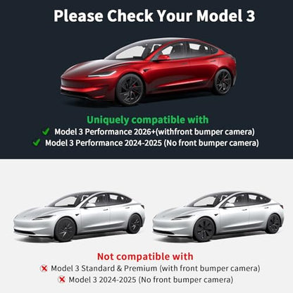 2026 Performance Model 3 Front License Plate Holder - No Block Camera Visibility, Bumper Paint-Safe, No Drill License Plate Mounting Kit with Anti-Theft Features - size: 2026 Performance Model 3