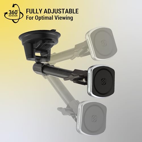 Scosche MP2WD2HD MagicMount™ Pro2 XL Heavy Duty, Strong Suction Cup Cell Phone Mount with Long Arm Windshield/Dashboard Phone Holder and Anti-Shake Stabilizer for iPhone, Android, Tablet, Car, Truck - size: Pro, style: MagSafe - Extendo Window / Dash Suct