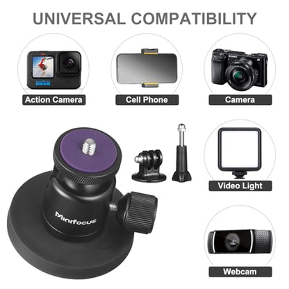 Magnetic Camera Mount for Action Camera, Super Strong Rubber Magnet with 360° Rotation Ball Head, 1/4"-20 Male Thread Screw, Magnet Camera Stand for GoPro, Insta 360, DJI Osmo Action Nano - color: Magnetic Camera Mount