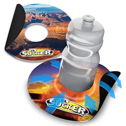 L'il Sucker Suction Rings Suction Cup Holder Anti-Spill Can Drink Holder for Boats, Trucks, ATVs, Home & Outdoors - Prevent Spills with Our Non Slip Cup Coaster - National Parks Pack of 2 - color: National Parks