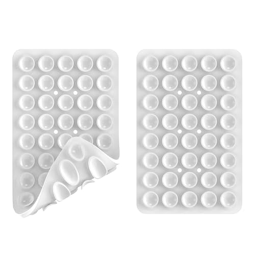 Double Sided Silicone Suction Phone Holder Mount, Silicon Accessory for iPhone and Android, Hands-Free Mirror Shower Phone Holder, TikTok Videos and Selfies (Combo H) - color: Combo H