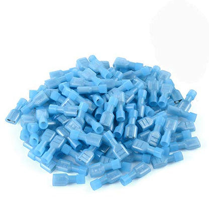 500 Pcs XHF Blue Nylon Female Spade Connectors 16-14 AWG Quick Disconnect Wire Terminals Insulated Wire Crimp Connectors - size: Female Blue 500PCS