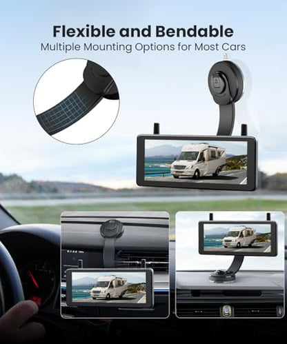 AUTO-VOX Wireless Backup Camera Kit: 7.2" Monitor, Solar 5 Cam, Suction Mount and Solar 3A Plus Cam– Flexible Placement for Horse Trailer, Boat Trailer, Cargo Monitoring, Tight Spot Parking