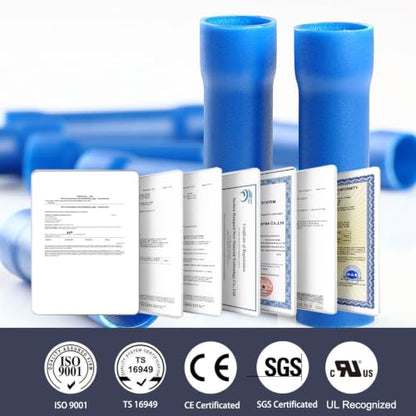 Chanzon 150pcs UL Buttet Connectors Kit 10 12 14 16 18 22 AWG PVC Insulated - size: Butt Splice Assorted, style: 22-10AWG All Sizes