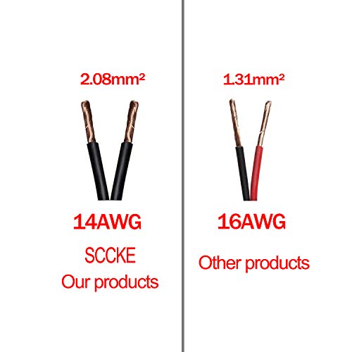 14AWG Premium Pure Copper 12V 24V Car Cigarette Lighter Socket Extension Cord, 12ft / 3.66m 14 AWG Cable Wire for Car Inverter Air Pump Electric Cup car Refrigerator etc