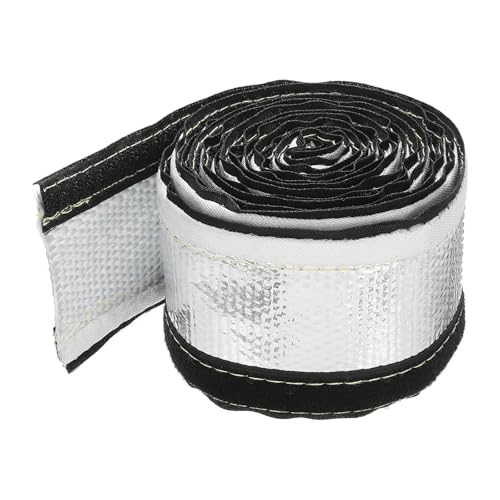 MECCANIXITY 1.5mm Heat Shroud Aluminized Sleeving 3/8" ID x 10FT Aluminum Metallic Fiberglass Heat Shroud for Fuel Lines Cables Electrical Wiring - size: 3/8" ID x 10FT