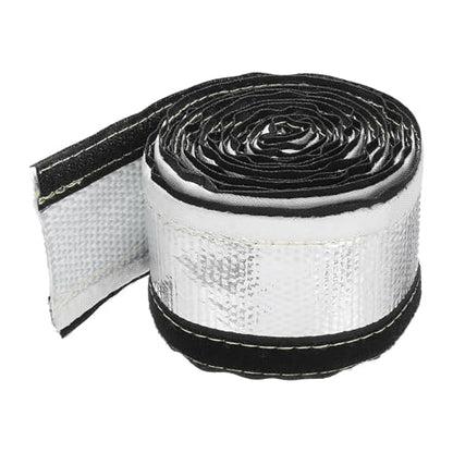 MECCANIXITY 1.5mm Heat Shroud Aluminized Sleeving 3/8" ID x 10FT Aluminum Metallic Fiberglass Heat Shroud for Fuel Lines Cables Electrical Wiring - size: 3/8" ID x 10FT
